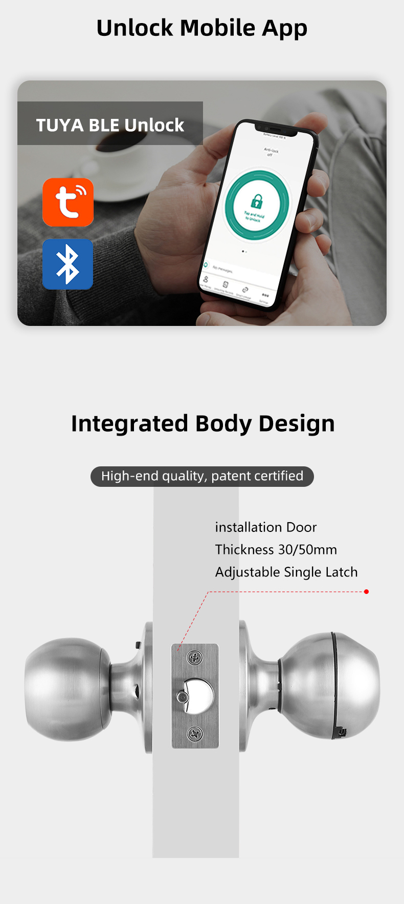 interior door knob with key lock
