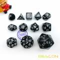 12pcs Polyhedral Dice Set D3-D60 60 Sides Dice Set D3 D4 D6 D8 D10 D100 D12 D20 D24 D30 D50 D60 RPG Dice Set Black Color