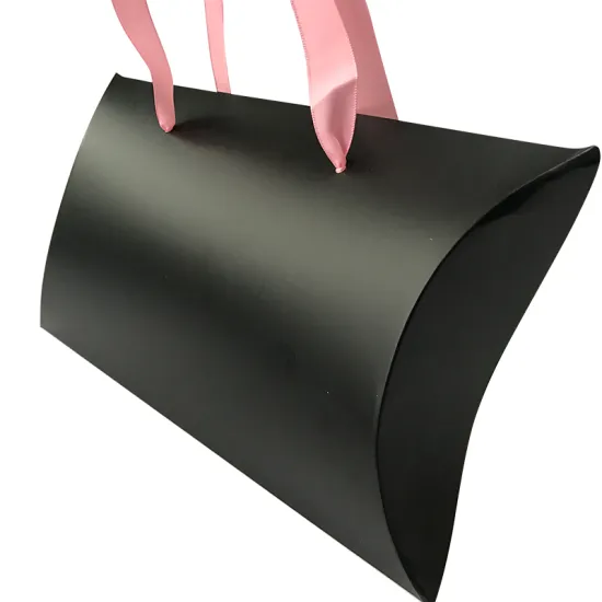 Pink Ribbon Plain Custom Logo Paper Pillow Box