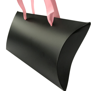 Custom Ribbon Wedding Embossed Party Pillow Paper Box