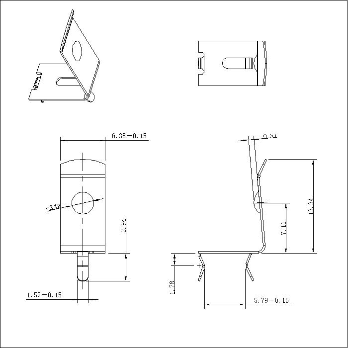 PC Battery Clip 52 Style para AAA