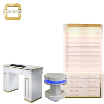 Manicure Furniture Pink Nail Polish Display Rack Set