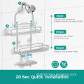 Adjustable Hanging Shower Caddy with Soap Holder for Large Shower Organization