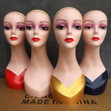 Cheap mannequin heads white glossy custom with removable eyelids beautiful realistic wig display mannequin head with make up