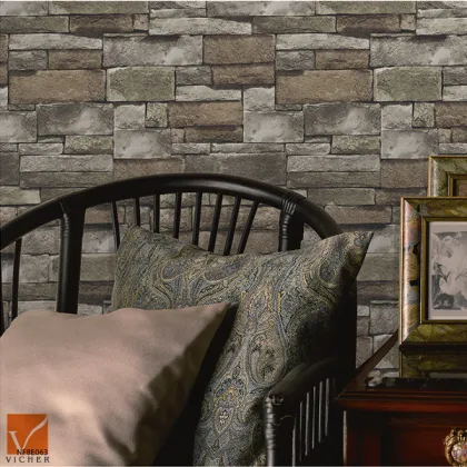 hot 3d stone art deco wallpaper washable pvc wallcoverings