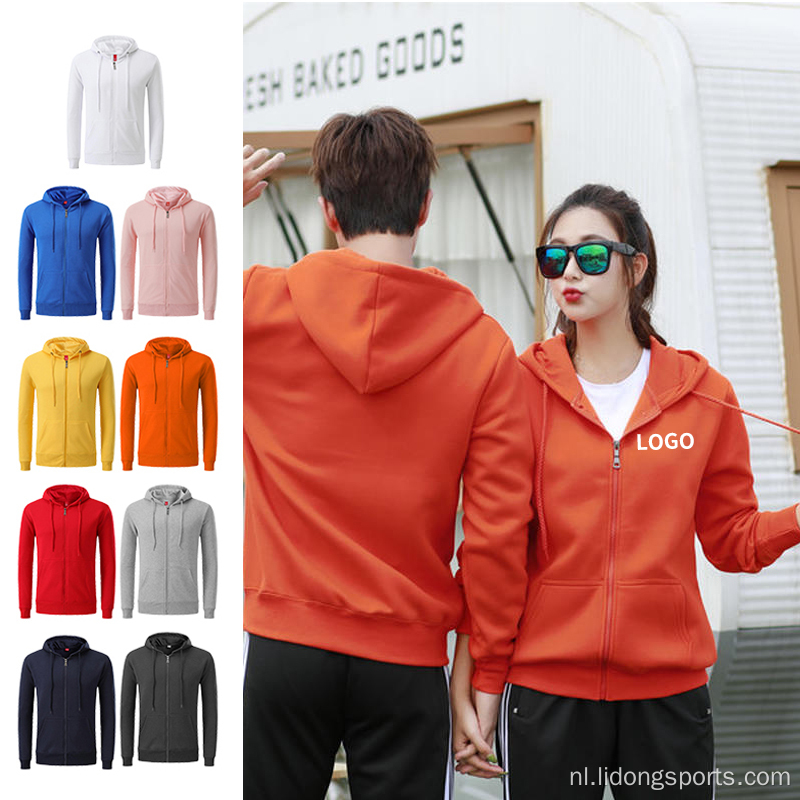 Casual zip hoodies unisex comfortabele blanco hoodies