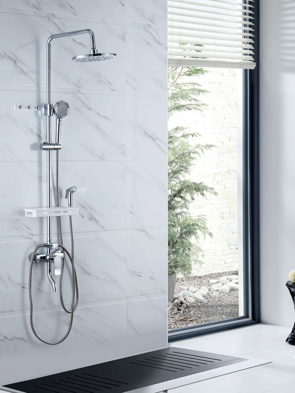 4-Function Brass Mixers Rainfall Shower Faucet