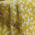 Viscose Plain Rayon Poplin Yellow Daisy Floral Fabric