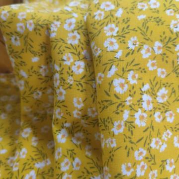 Kain Viscose Polos Rayon Poplin Kuning Bunga Daisy