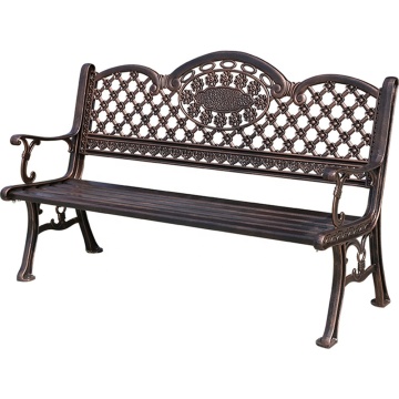 Vintage Flower Pattern Cast Aluminum Garden Bench for Patio and Park