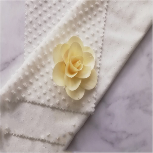Elegant White Jacquard Cut Flower Lady Cloth Fabric