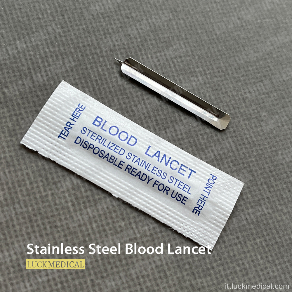 Lancetta di sangue in acciaio inossidabile usa e getta