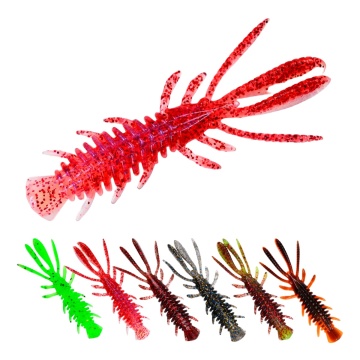 2,3 g da 6,5 ​​cm di esca con verme di gamberi in silicone: un'esca di pesca in plastica morbida artificiale premium per la pesca del fiume e del lago