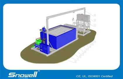 20ton Automatic Block Ice Machines For Aquatic Products , Water Cooled Lg Control