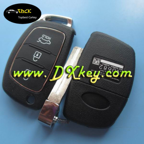 Original quality smart key for hyundai 3 buttons 433mhz with 4D60chip hyundai remote control