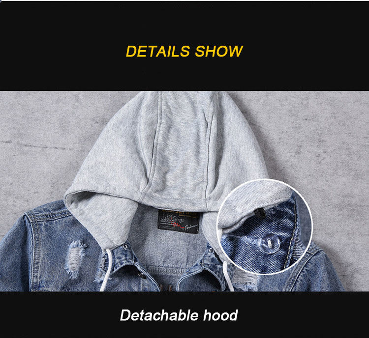 Mens Hoodie Jeans Jacket