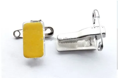 Plastic Safety Pin Badge Clips with Adhesive Tape - Name Badge Accessories