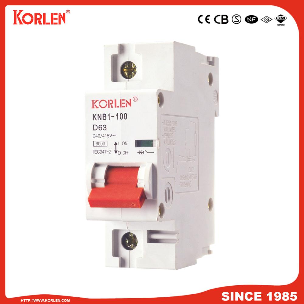 High Current 6ka Economic Mini Circuit Breaker Knb1-100