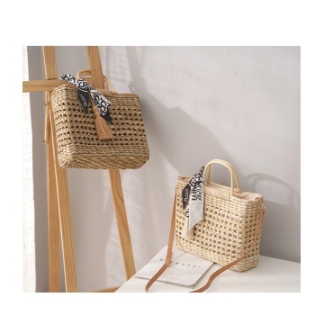 2021 straw handle basket design lady bag