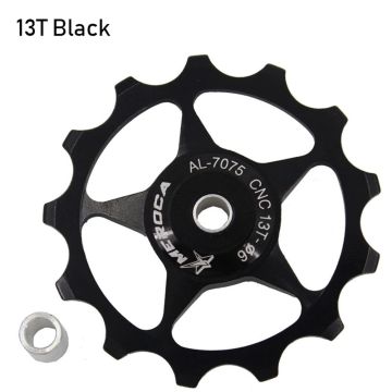 Cycling Bike Components: Aluminum Alloy Jockey Wheel, Steel Bearing Rear Derailleur Pulley Set for 11T and 13T Guide Pulleys