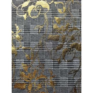 Poly Rayon dubbel Jacquard med guldfolie