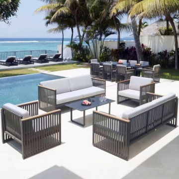 High Quality Customized Luxury Aluminum Frame Sectional Sofa Patio Outdoor Garden Furniture Set