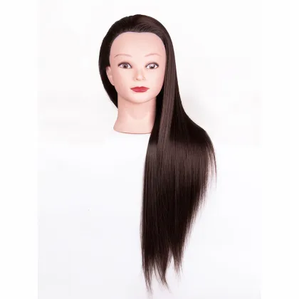 AliLeader 4# Black Beauty Hairdressing Female Barber Training Head Dummy Hair Doll Head For Salon