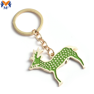 Metal cute animal personalized engraved logo keychain