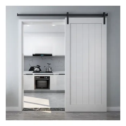 Factory Wholesale Solid Wood Sliding Barn Door with Hardware - Bedroom Wooden Door Interior