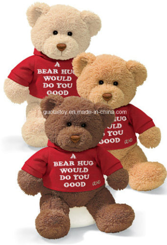 Customized Plush Standing Teddy Bear with Embroidery (GT-09752)