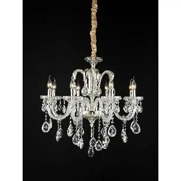 FRENCH PROVINCIAL VINTAGE CHANDELIER 8 LIGHT with CRYSTALS