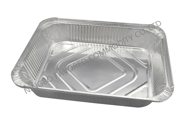 Recipiente de papel de aluminio bandeja oblonga de 8LB