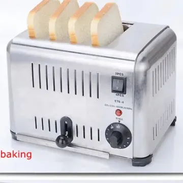 Commercial Electric 4-Slice Toast Bread Machine for Sandwiches - Stainless Steel Built