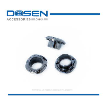 Gunmetal Black Metal Round Shaped Carved Logo Grommets Eyelets Studs for Clothes Leather Canvas Shoes Garments Self-Backing