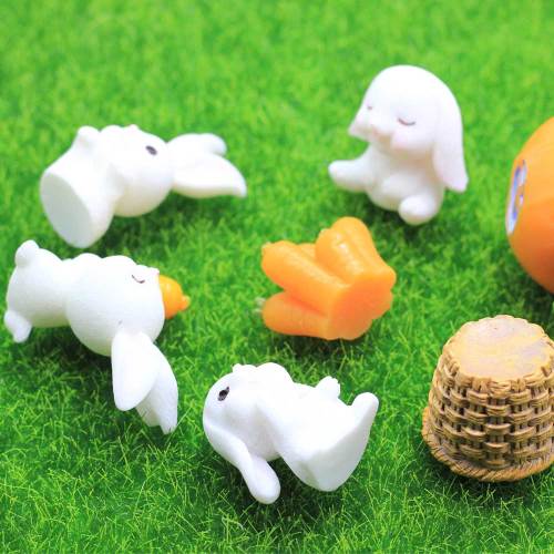 Cartoon Carota Conigli Fairy Garden Miniature Micro Landscape Decor Artigianato in resina animale Accessori per la decorazione domestica fai da te