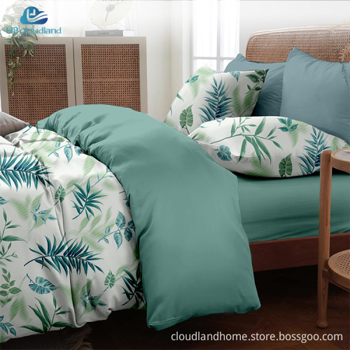 Cloudland QingpingYue Printed Tencel Duvet Cover Set Queen Size 3 Pieces