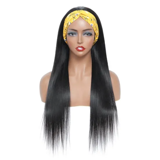 Wholesale Headband Wig Human Hair Remy Straight Ponytail Cheap Machine Made Non Lace Wig On Sale