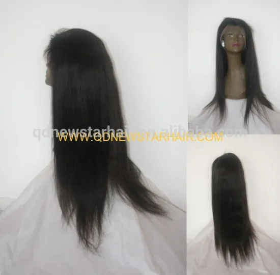 Top Quality Stock 22'' Brazilian Human Hair Full lace Female Wig with Hidden Knots for Wholesale