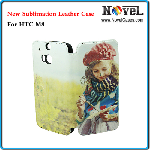 Full Size Sublimation Printing Leather Phone Case for HTC One M8