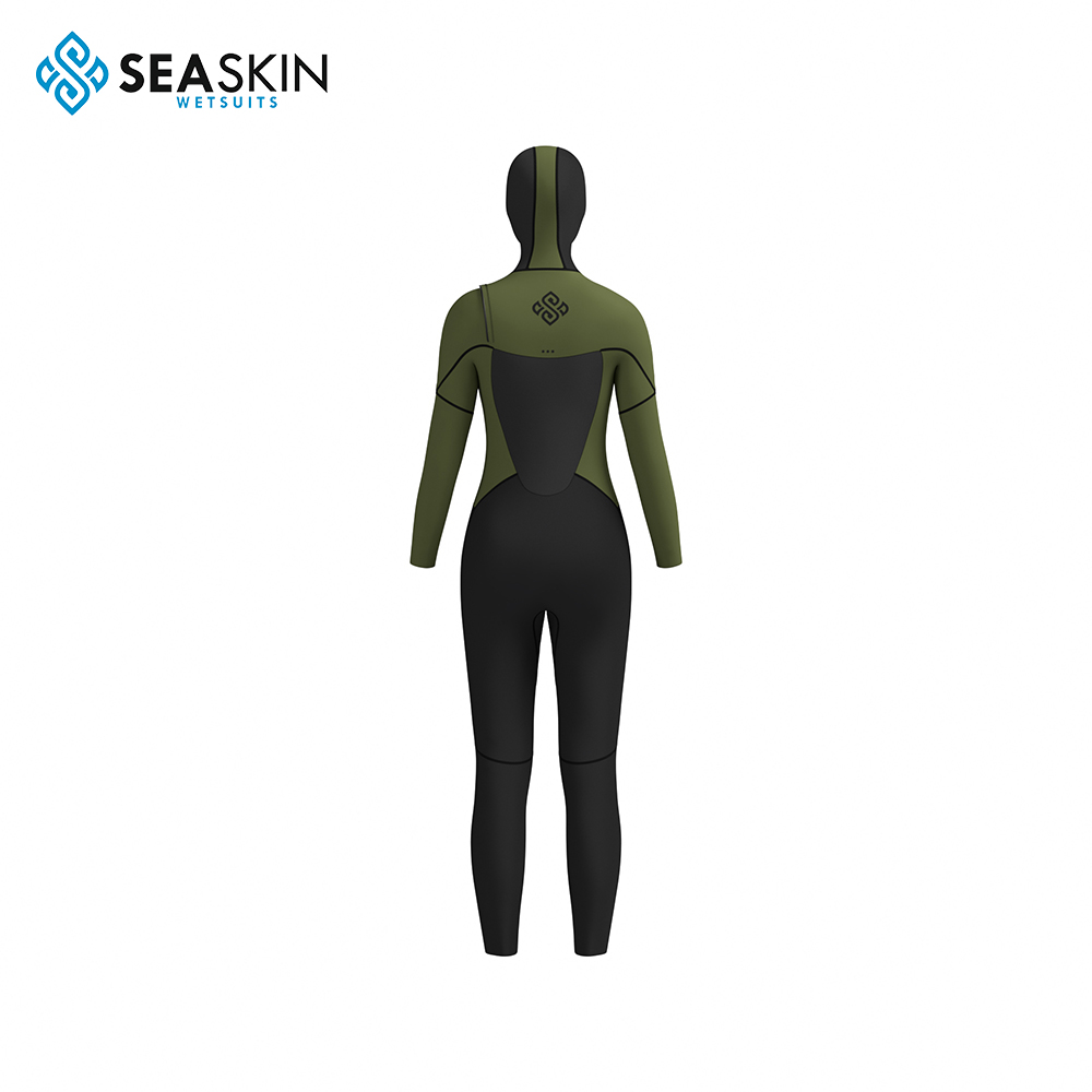 Seaskin Womens 5/4mm Wetsuits Hooded Neoprene