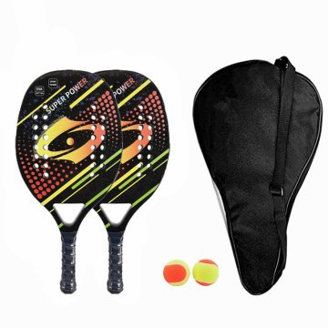 Custom Soft EVA Core Carbon Fiber Beach Tennis Rackets Set