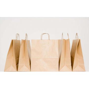 Compras automáticas Bolsas de papel Kraft Glue lateral