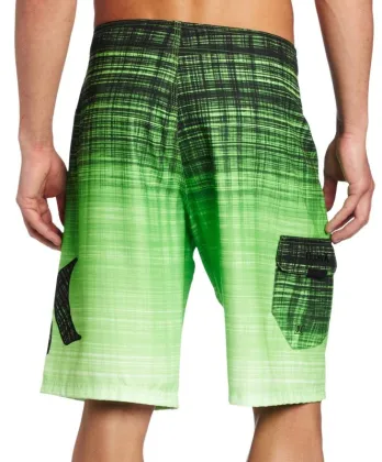Green 100 Polyester Shorts With Pocket , Adjustable Waist S , M