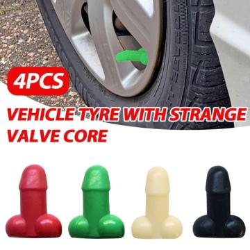 2020New Black - Novelty Valve Stem Cap Dick Penis Perfect Prank / Gag Gift (4 Caps pack) Christmas Gift Auto Car Accessories