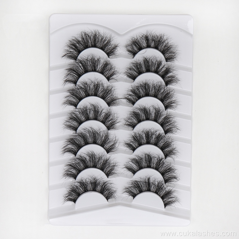 7 pairs fluffy eyelashes 3d silk lashes