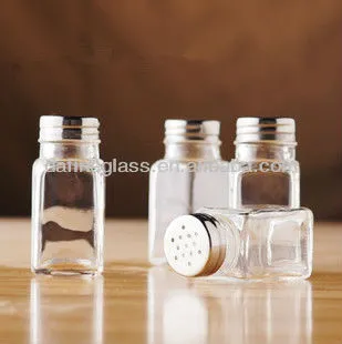 70ml Square glass Condiment shaker salt&pepper spice shaker