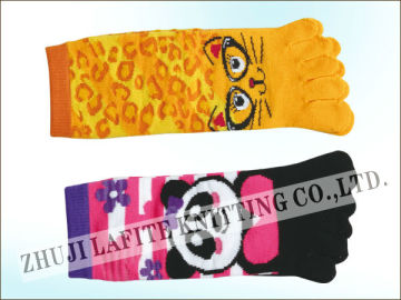 fashion cotton five toe socks