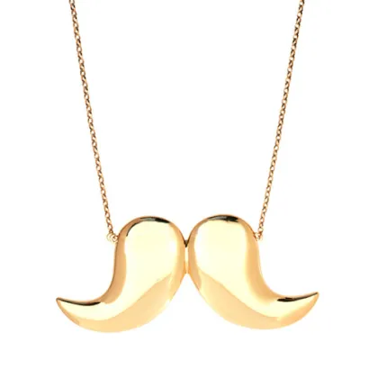 Unique wolf tooth shape long gold necklace designs