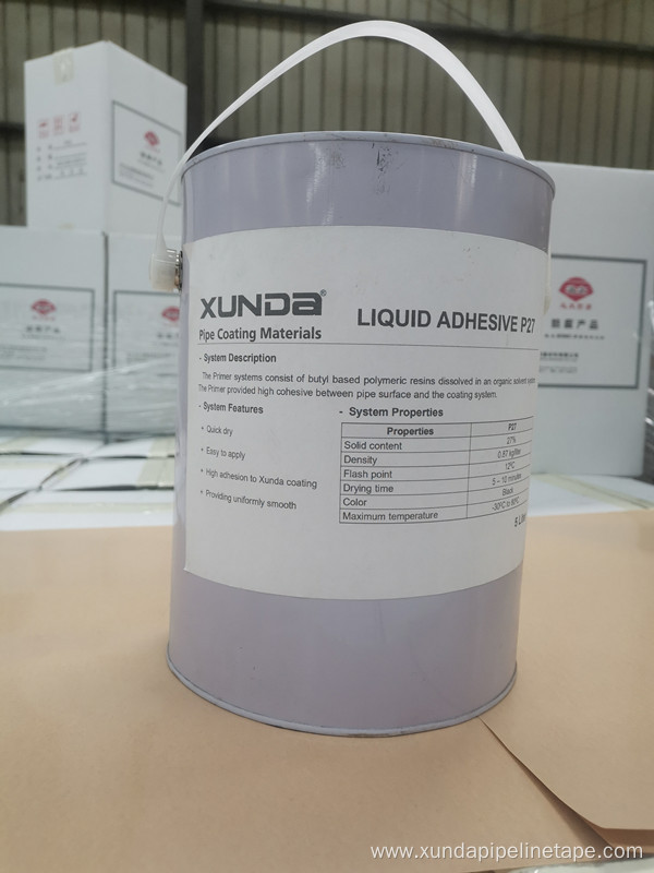 liquid adhesive primer for steel pipe line