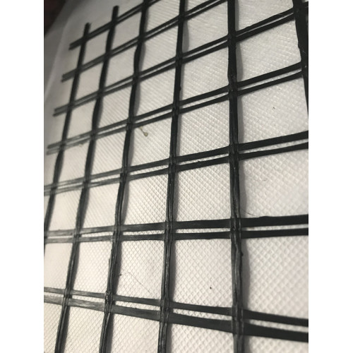 Fiberglas-Geogrid-Verbundstoff mit Geotextil durch Kleber